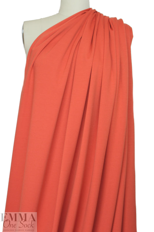 Italian rayon blend ponte 4-way - tangerine