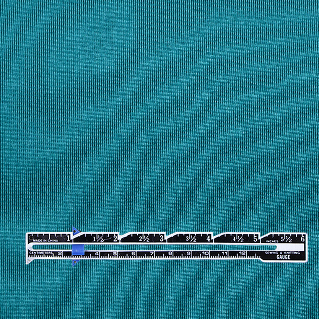 Italian micro-stripe doubleknit - teal blue/black 1.5 yd