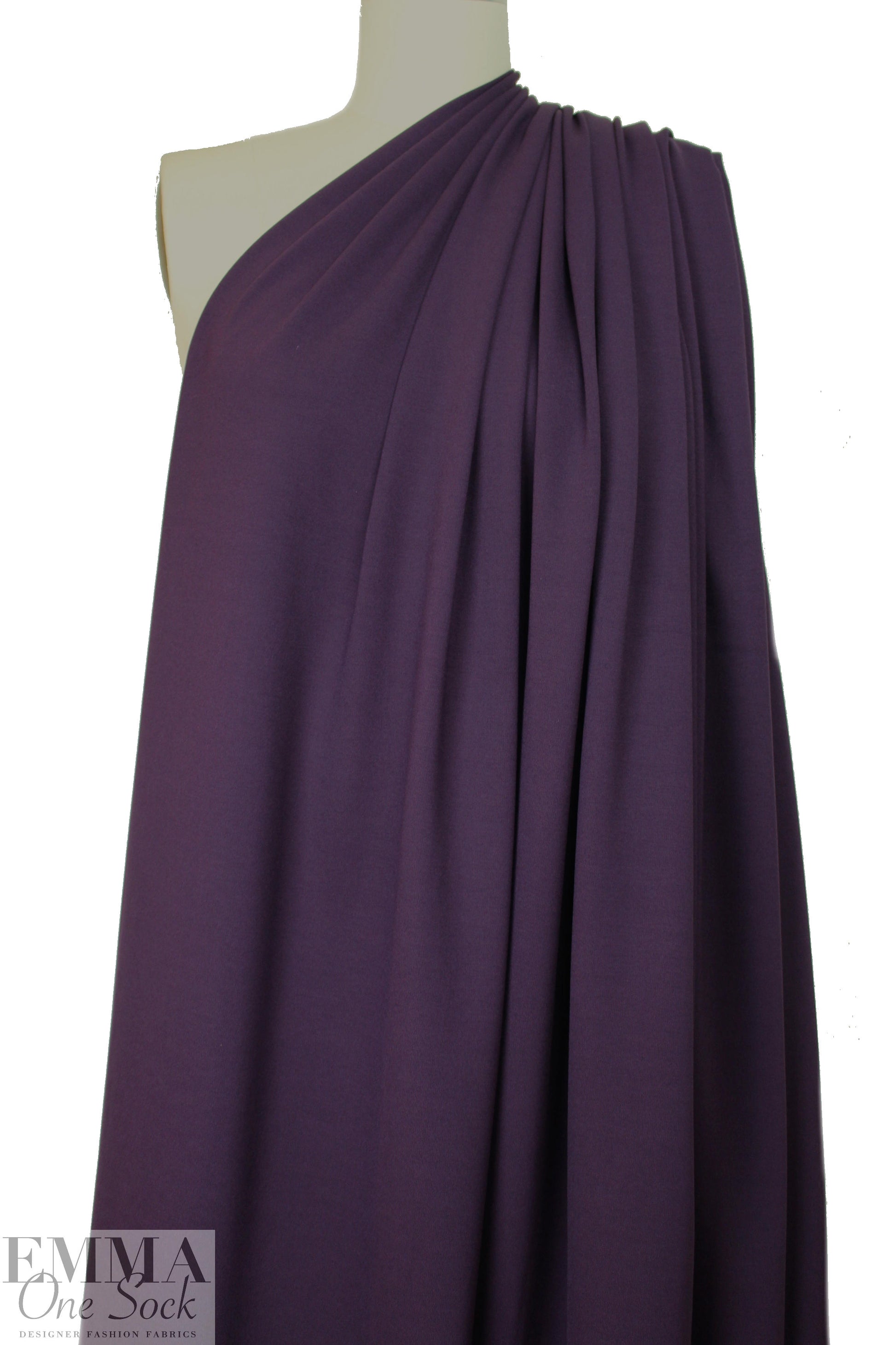 4-way stretch rayon blend ponte - deep plum 1 yard
