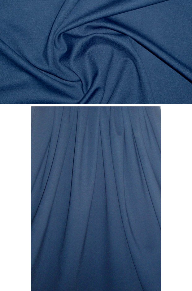 4-way stretch rayon blend ponte - navy 1.20 yds