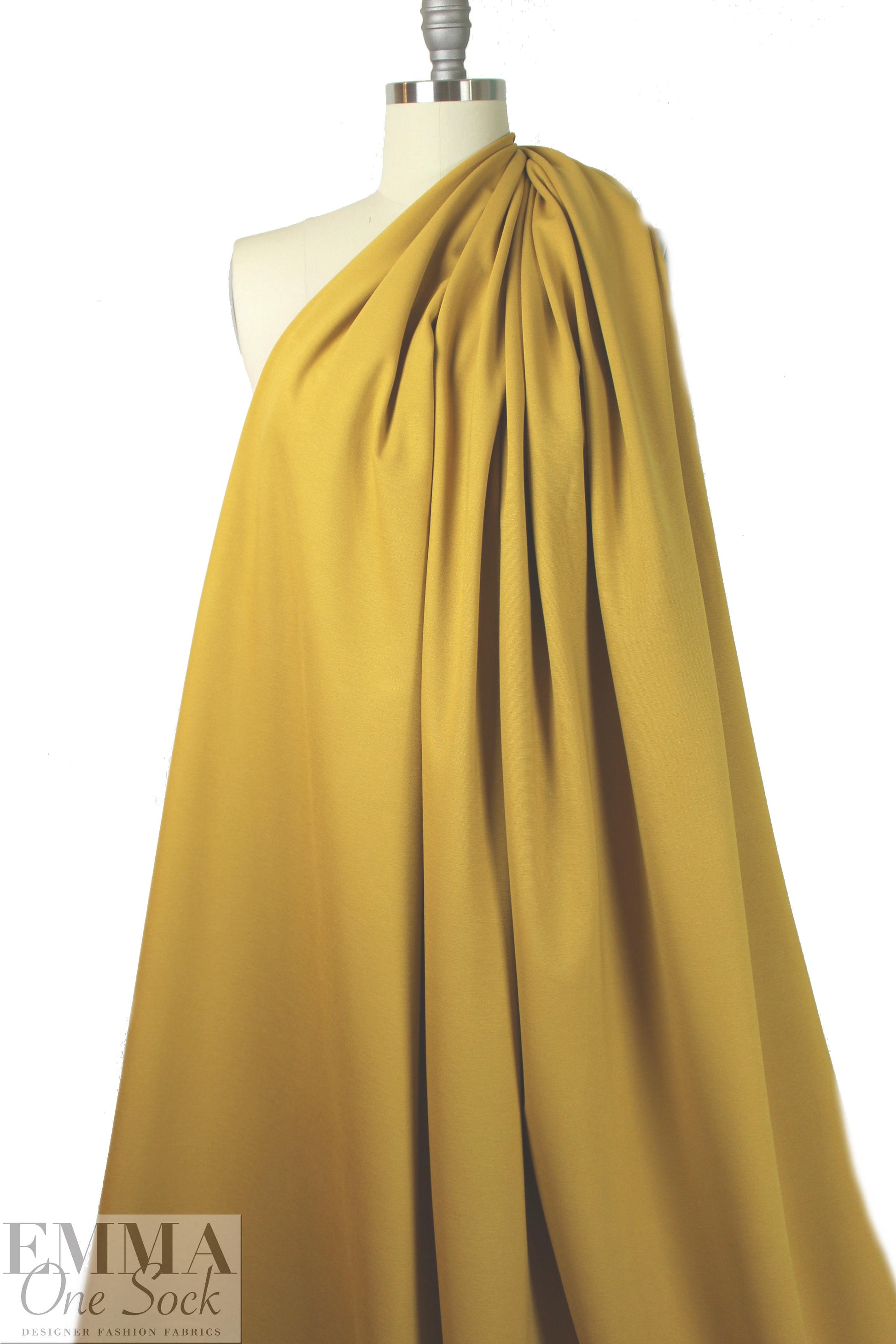 4-way stretch rayon blend ponte - mustard