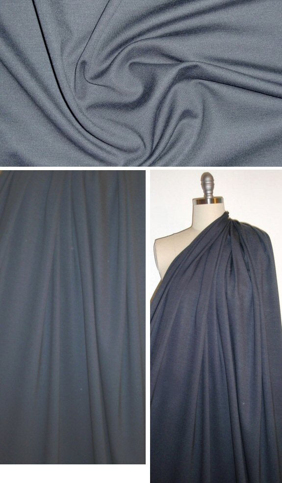 4-way stretch rayon blend ponte - gunmetal .66 yds