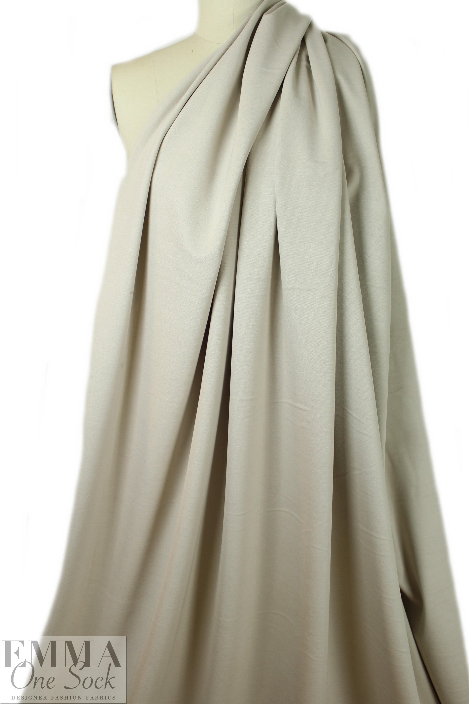 4-way stretch rayon blend ponte - light khaki 1 yard