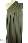 4-way stretch rayon blend ponte - military 1.875 yd