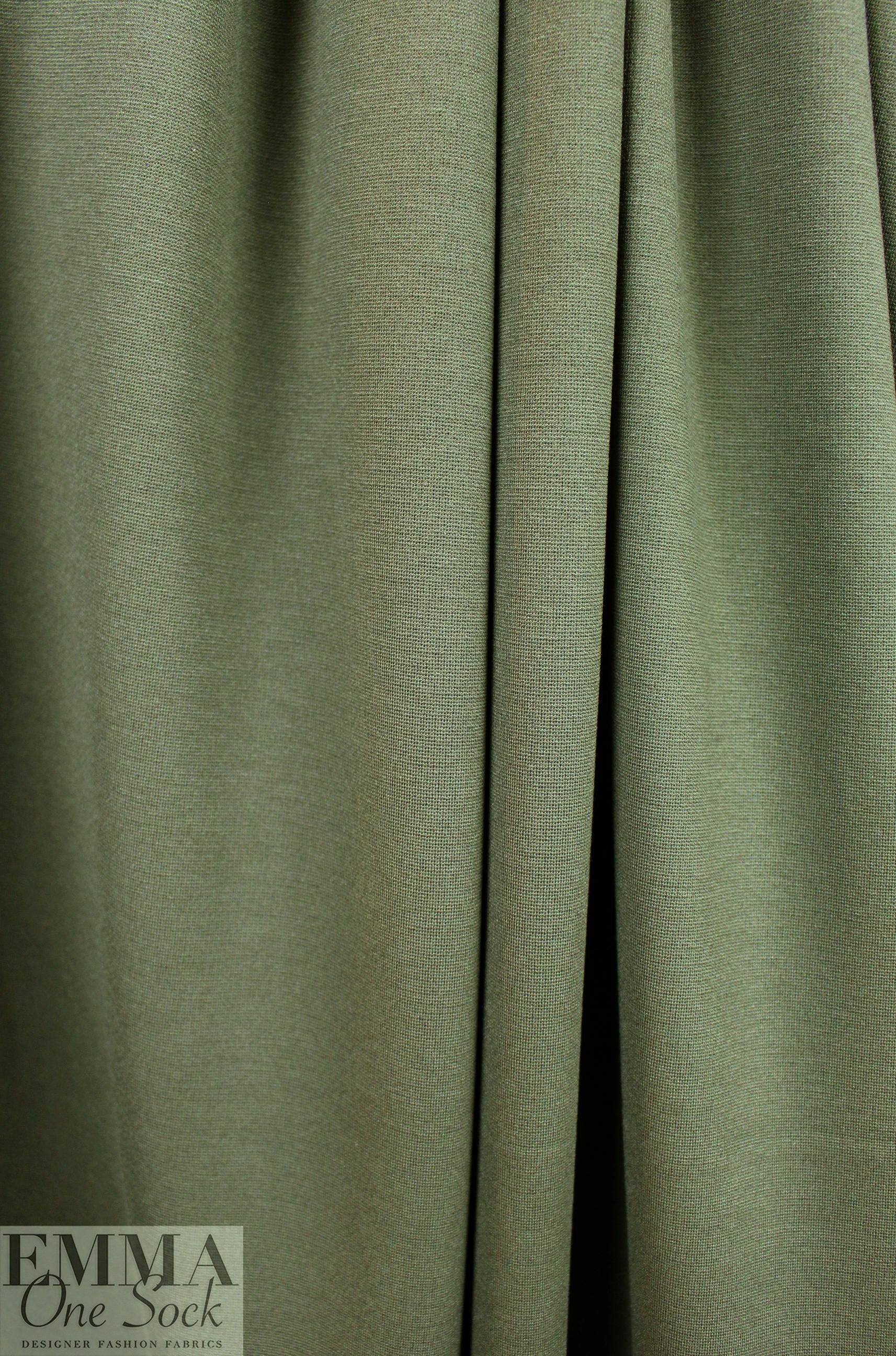 4-way stretch rayon blend ponte - military 1.875 yd
