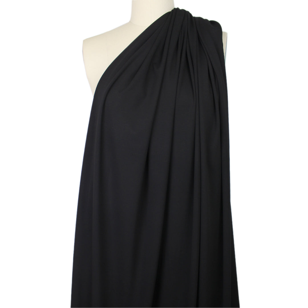 4-way stretch ponte leggero - black, Oeko-Tex cert. 1.25 yds