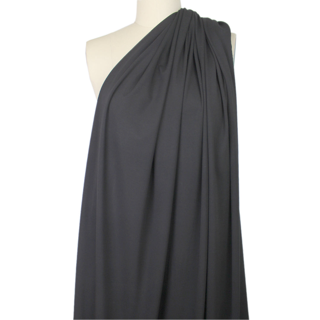 4-way stretch ponte leggero - dark charcoal, Oeko-Tex cert. 1.25 yds