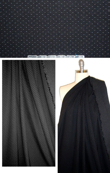 black/white mini double dot/double stripe ponte 1.25 yds