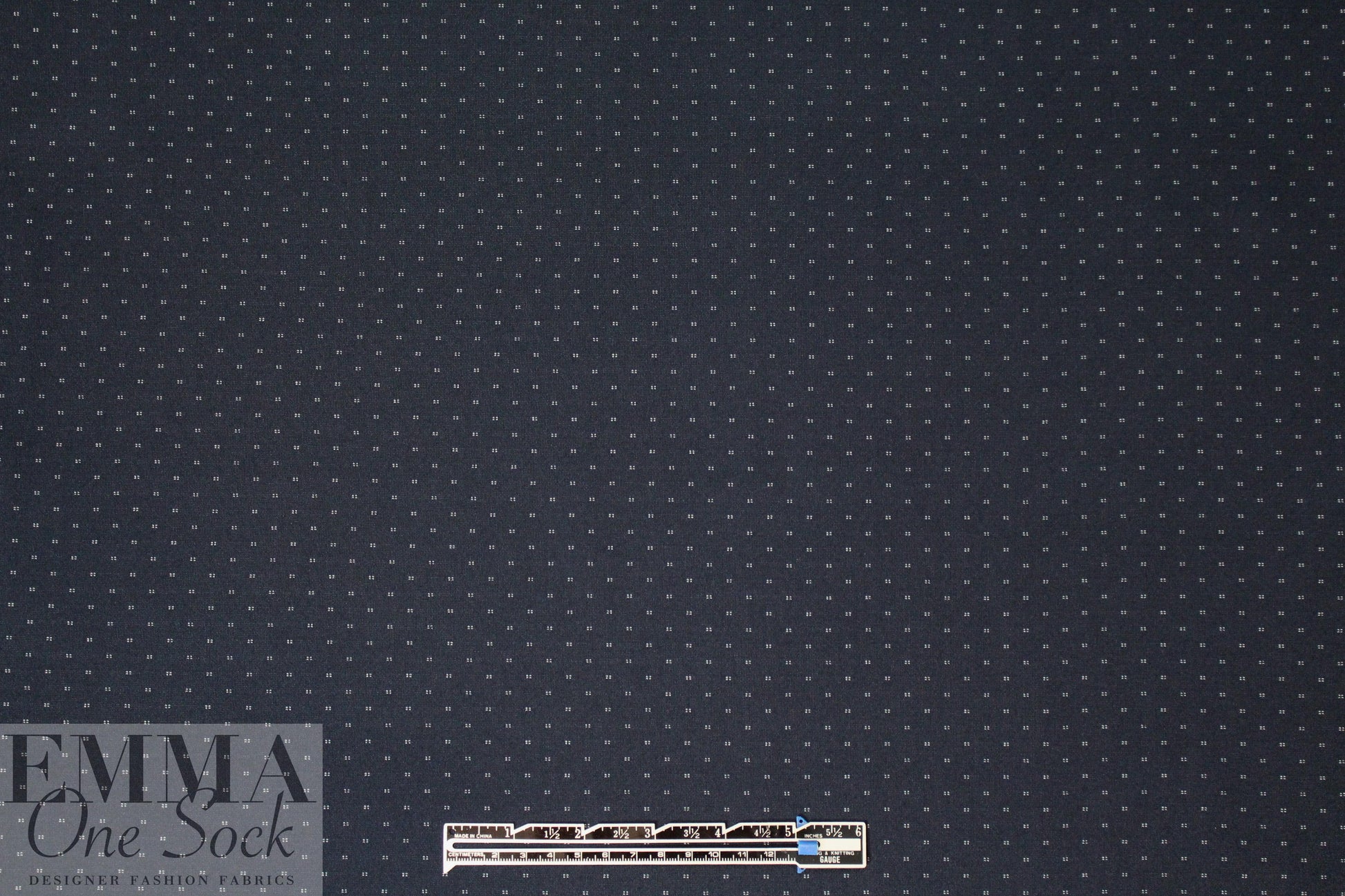 navy/white mini double dot/double stripe ponte 1.625 yd