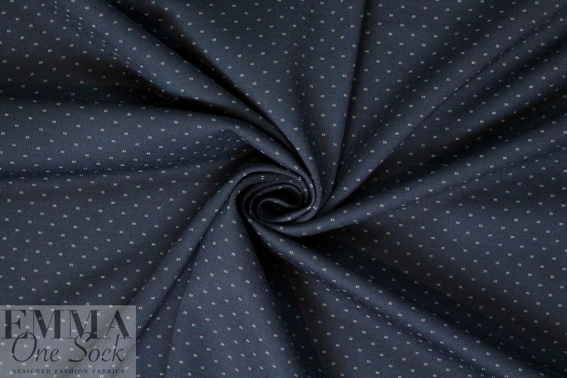 navy/white mini double dot/double stripe ponte 1.375 yd
