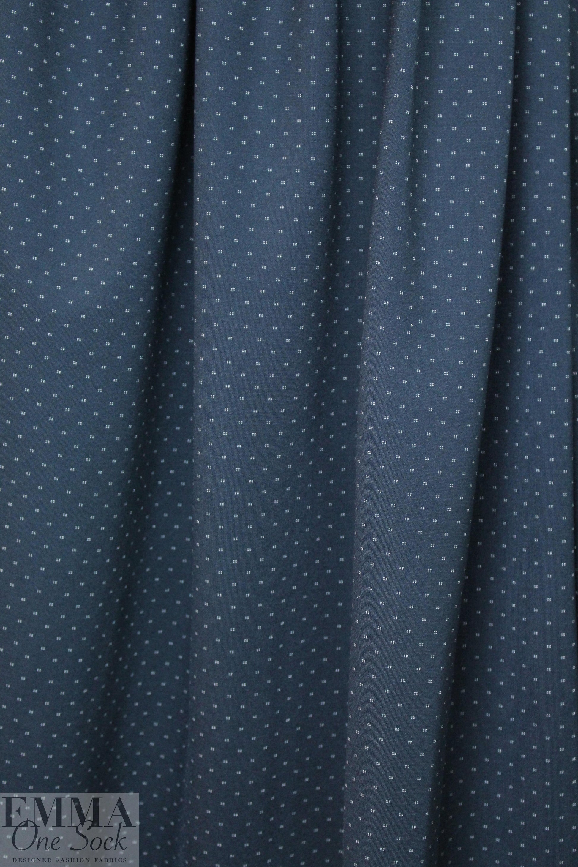 navy/white mini double dot/double stripe ponte 1.66 yds