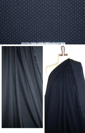 navy/white mini double dot/double stripe ponte 1.75 yd