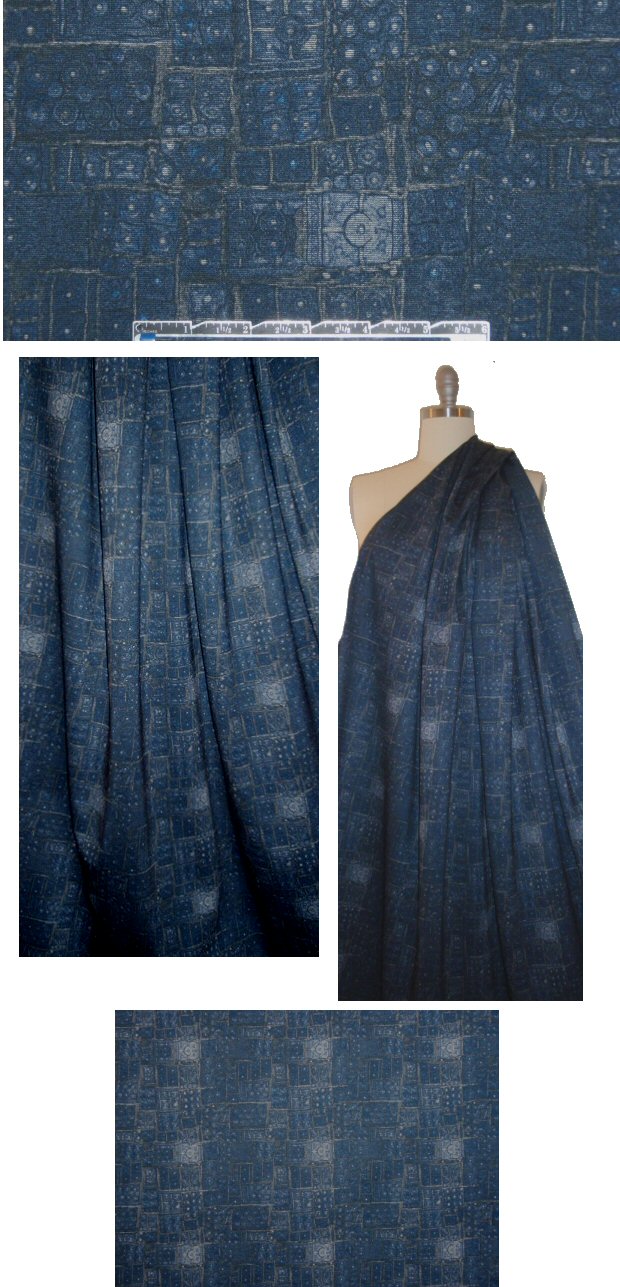 denimy graphic print ponte - denim/smoke/black