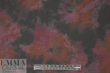 watercolor floral ponte - wine/indigo/brick 1 yard