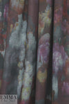abstracted flowers ponte - wine/chili
