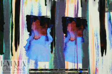 streaky abstract digital scuba knit print