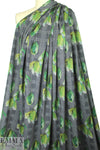 houndstooth check and tulips ponte - greens