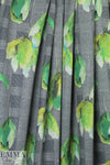 houndstooth check and tulips ponte - greens 1.75 yd