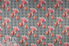 houndstooth check and tulips ponte - rouge 1.5 yd