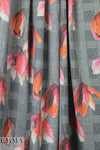 houndstooth check and tulips ponte - rouge