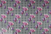 houndstooth check and tulips ponte - fuchsia .875 yds