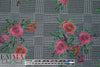 blossoms on glen plaid ponte - rose/gray