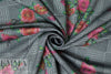 blossoms on glen plaid ponte - rose/gray 1.625 yd