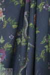 nocturnal blossoms ponte - navy/wine