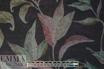 leafy nocturne ponte - eggplant/fern .875 yds