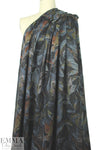 watercolor floral ponte - nocturnal leaves