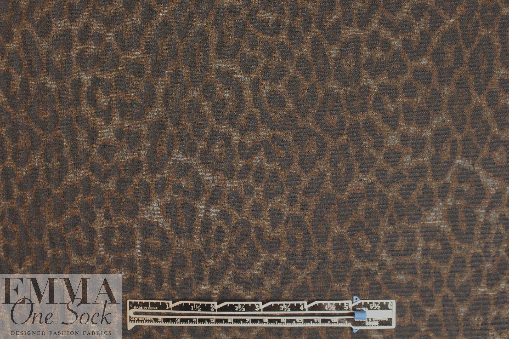 leopard print ponte - nutmeg/charcoal