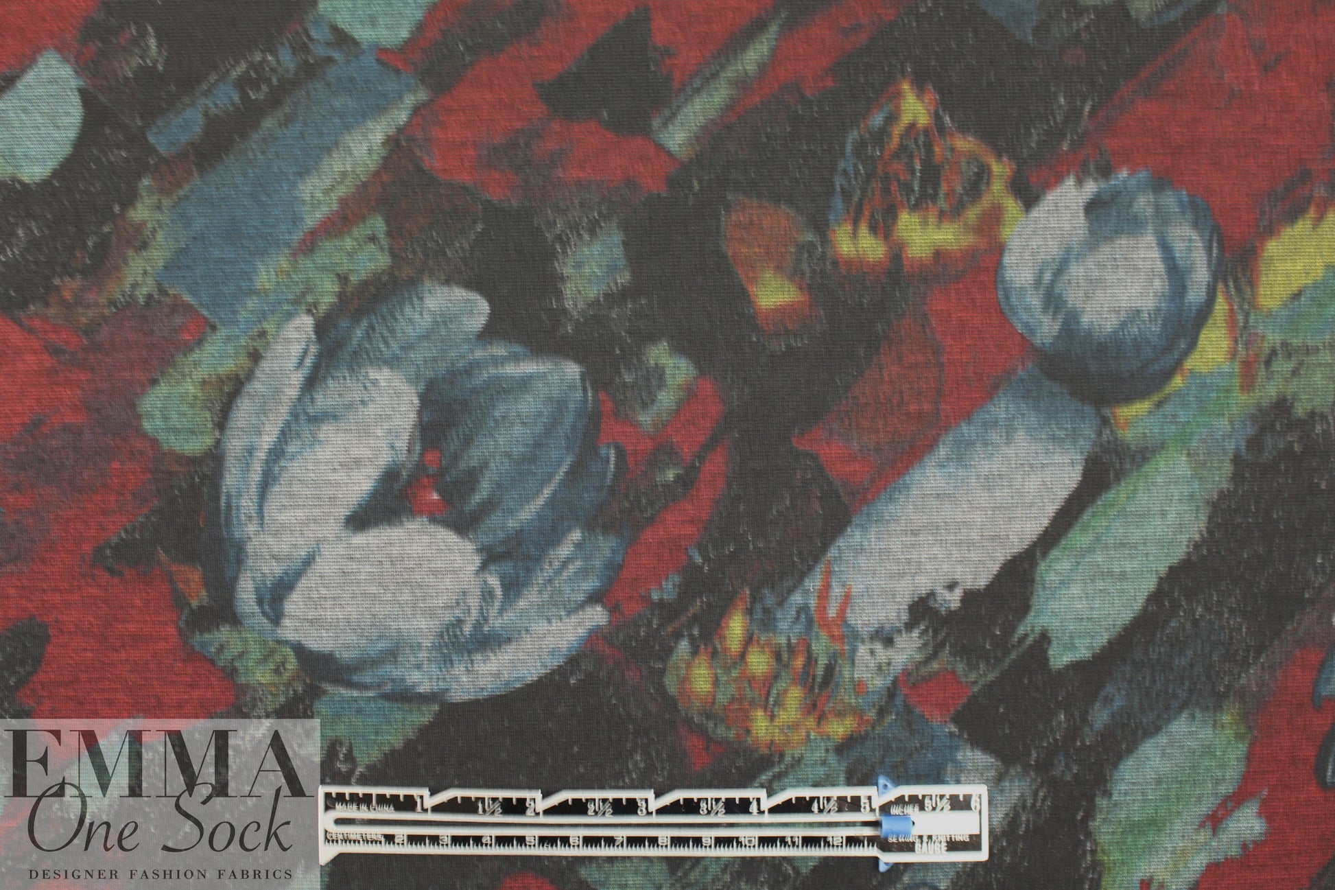 watercolor floral ponte - painterly tulips 2.125 yd