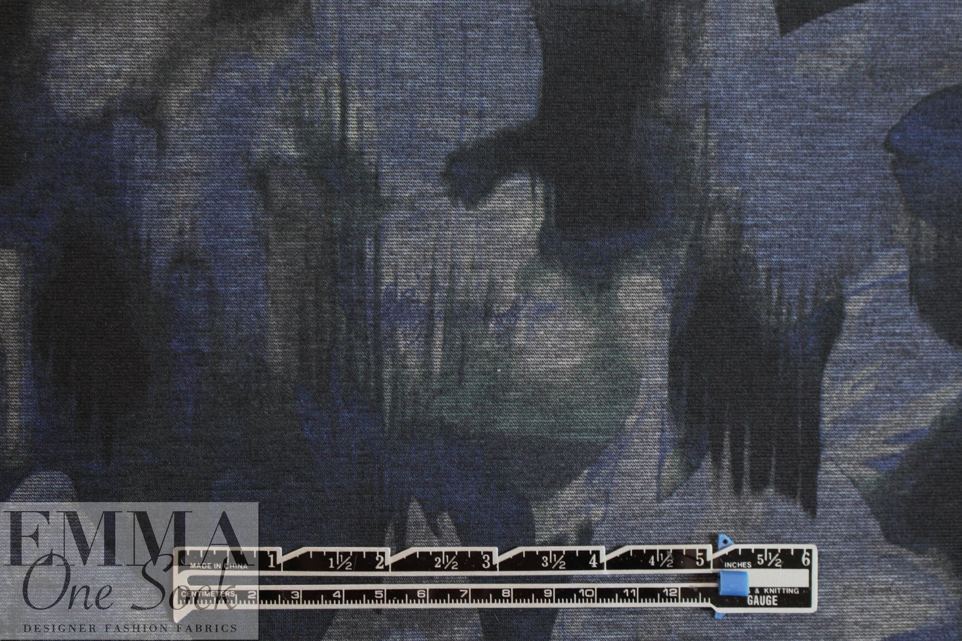 painterly nocturne ponte - navy/midnight/gray 2 yd