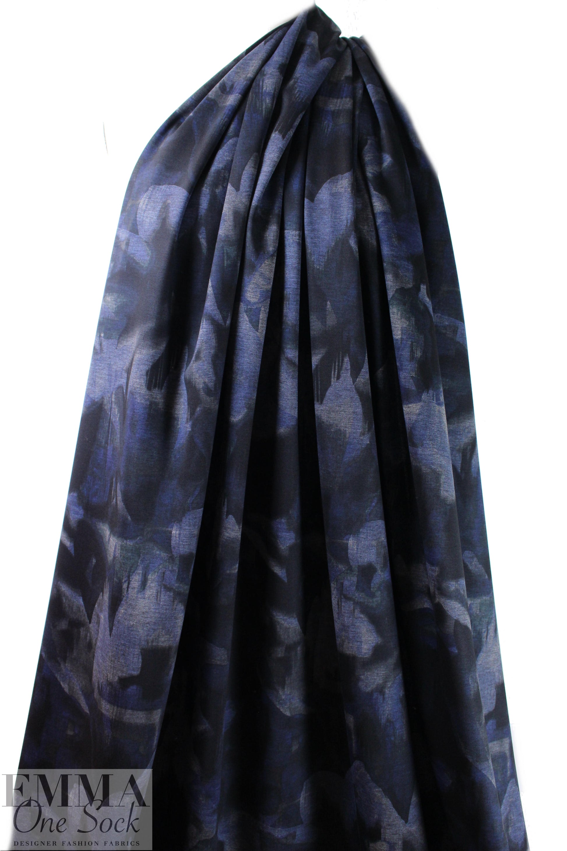 painterly nocturne ponte - navy/midnight/gray 2 yd