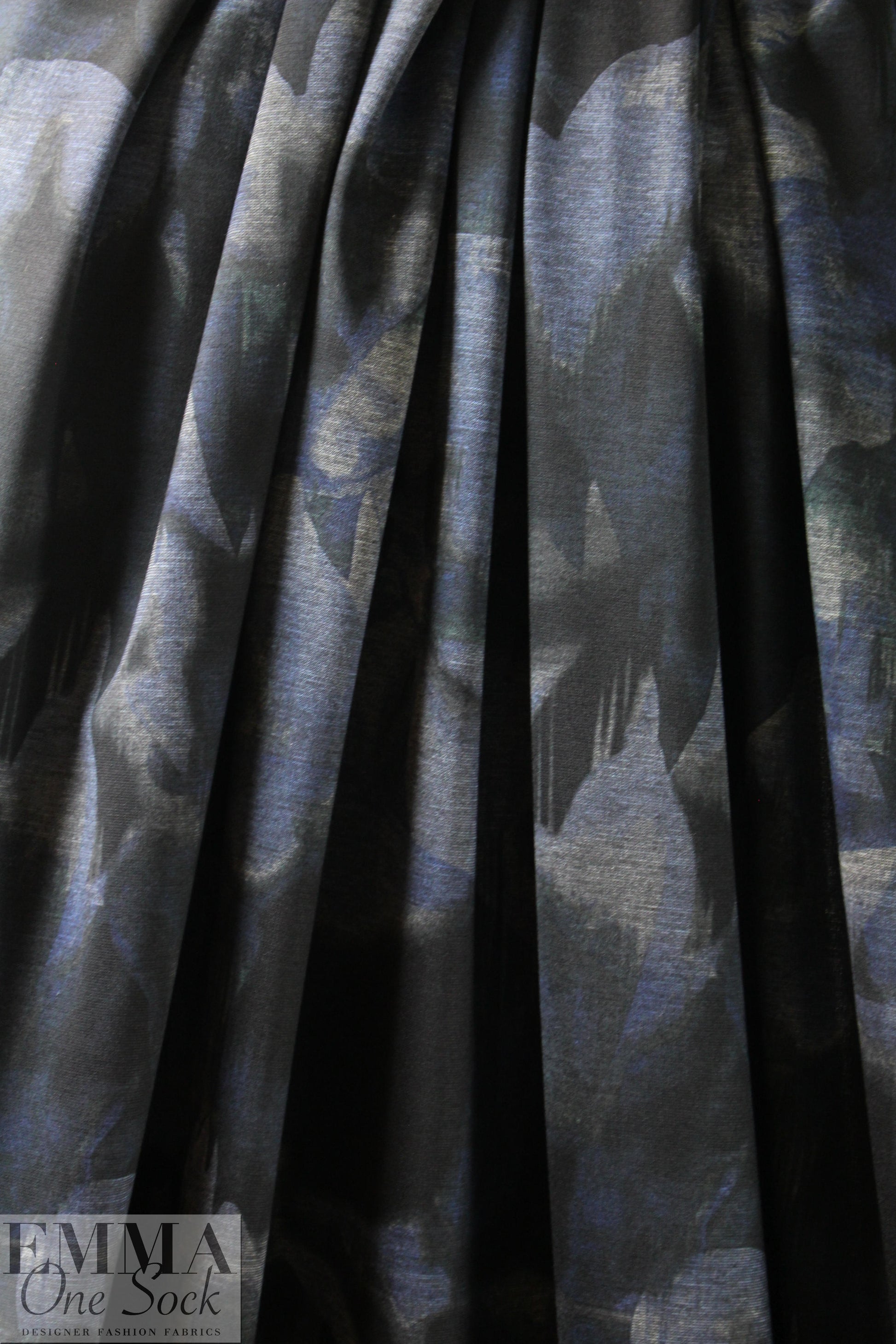 painterly nocturne ponte - navy/midnight/gray 1.5 yds