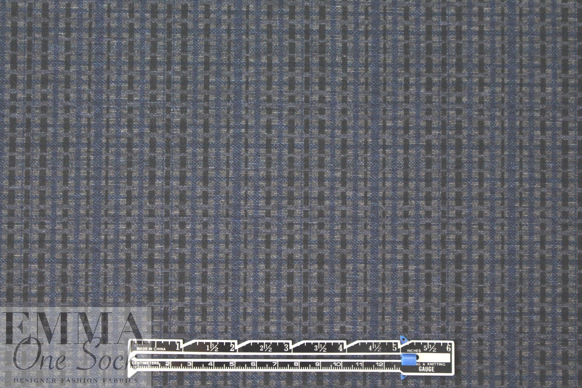 'crossweave' print ponte - cadet/charcoal/black .875 yds