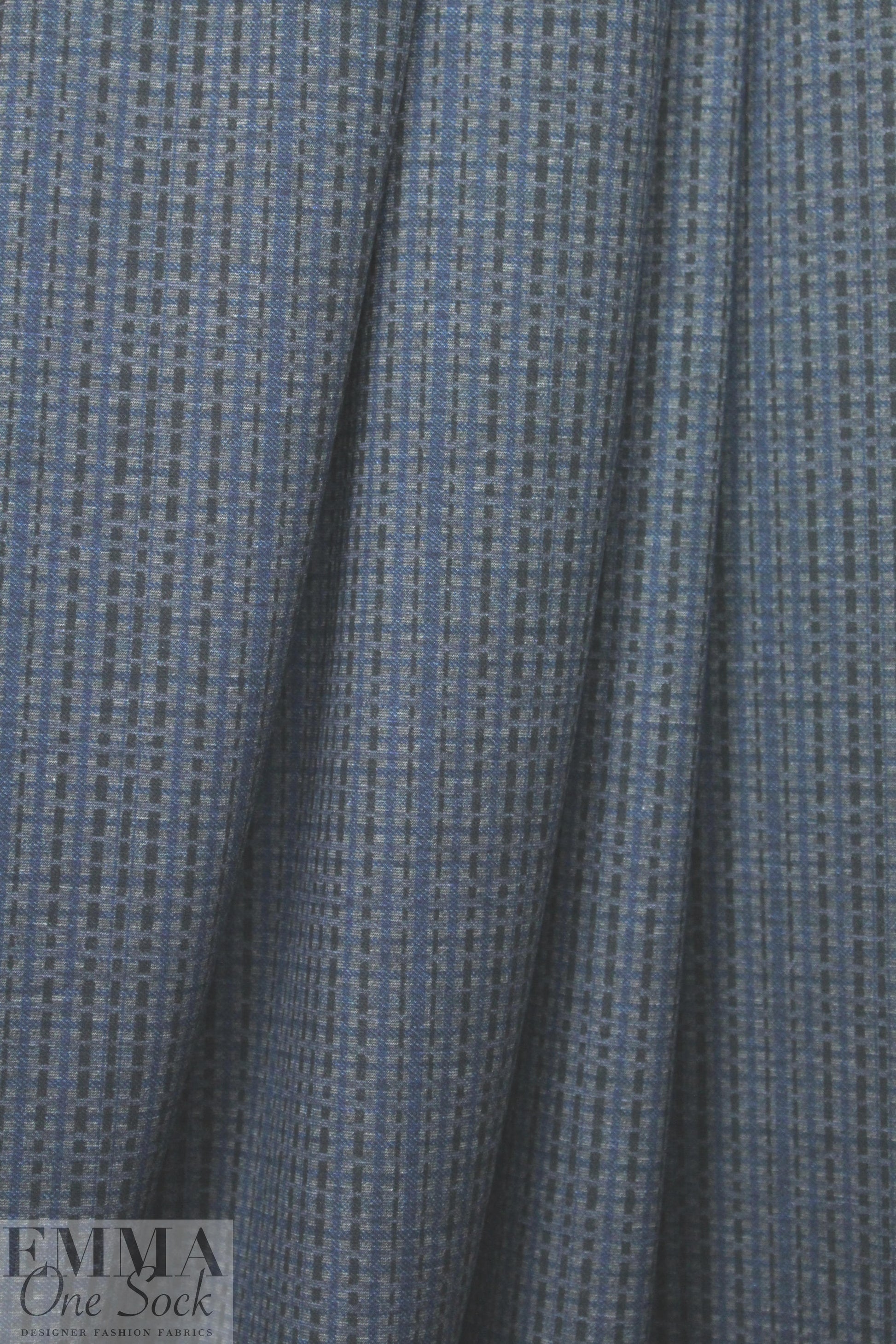 'crossweave' print ponte - cadet/charcoal/black 1.5 yds
