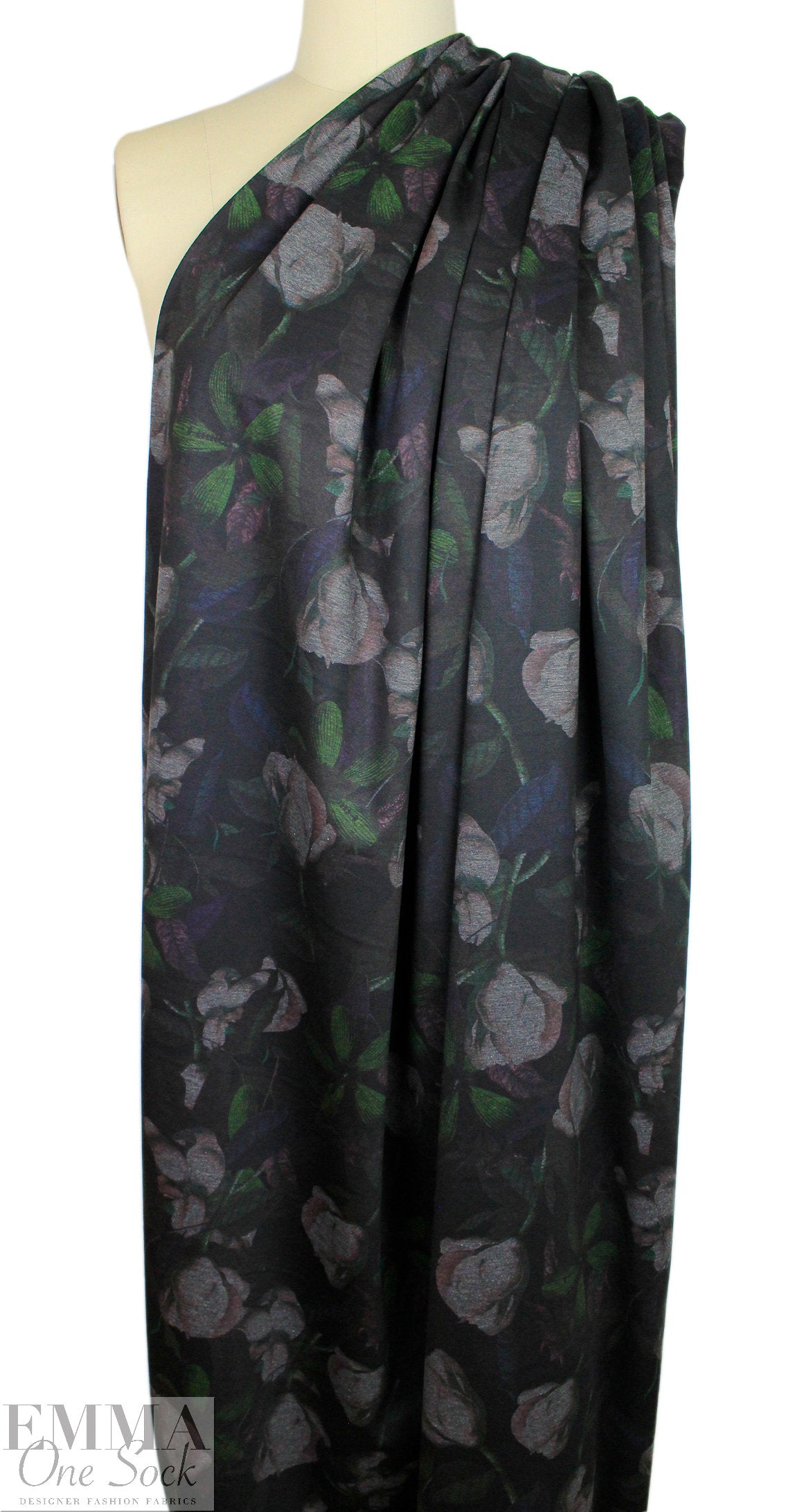'rose nocturne' 4-way stretch ponte 2 yd