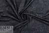charcoal and black paisley floral 4-way stretch ponte 1.25 yds
