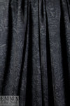 charcoal and black paisley floral 4-way stretch ponte 1 yard