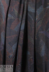rust/lilac leaf print 4-way stretch ponte 1.5 yds