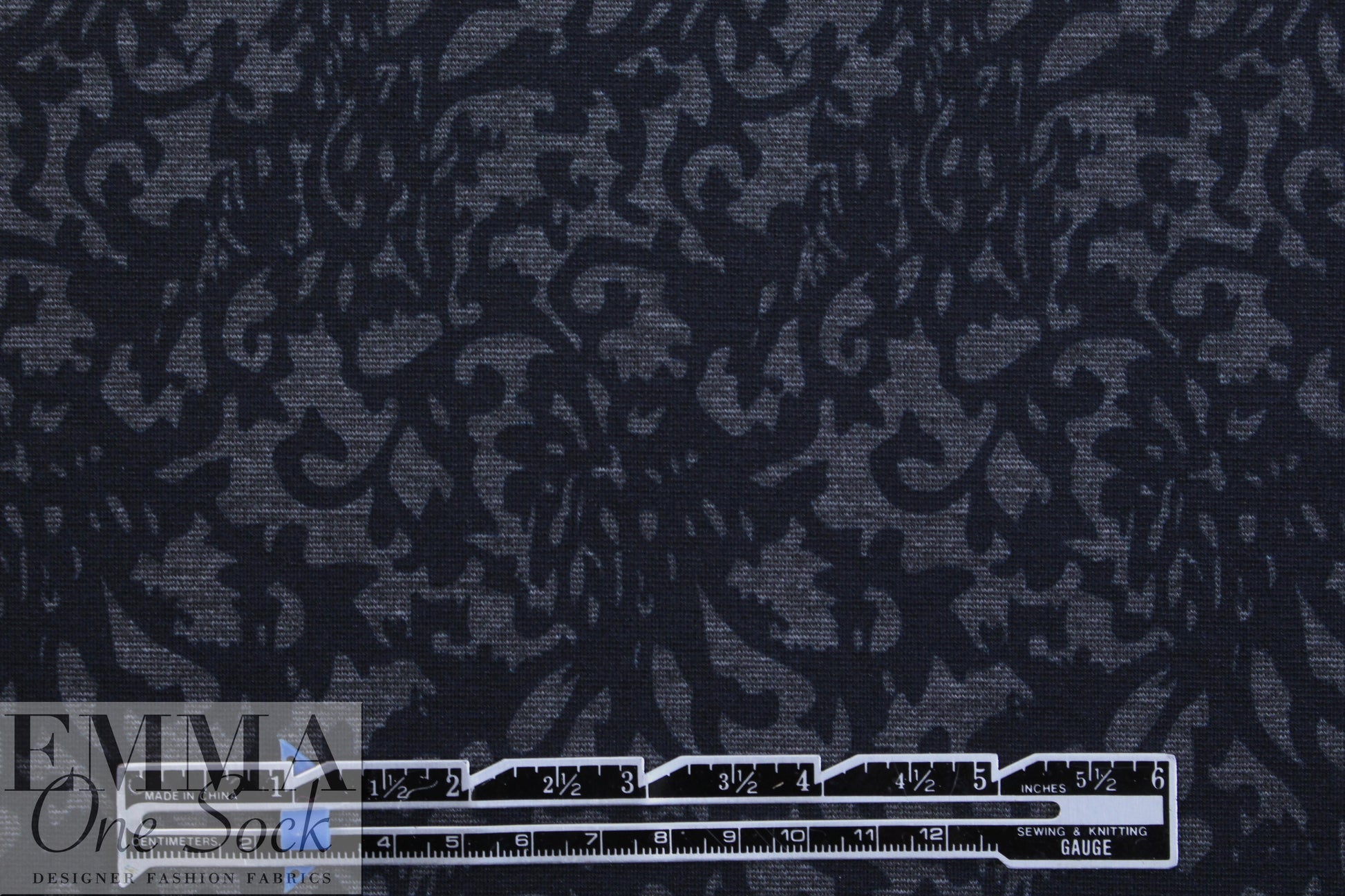 midnight and black lattice 4-way stretch ponte 1 yard