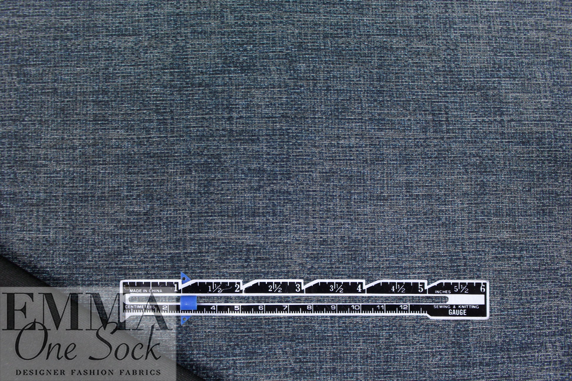 mottled hatch 4-way stretch rayon blend ponte - dk slate blue 2 yds