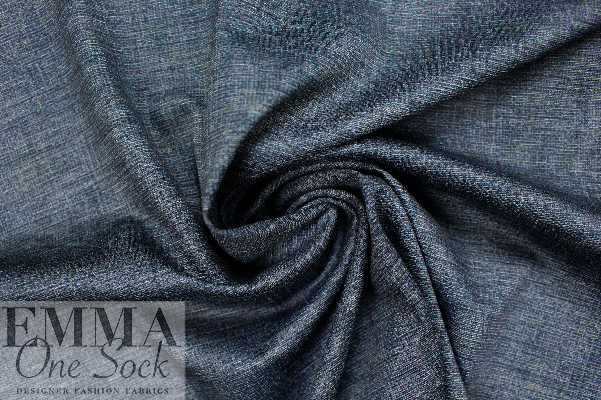 mottled hatch 4-way stretch rayon blend ponte - dk slate blue 1.25 yds