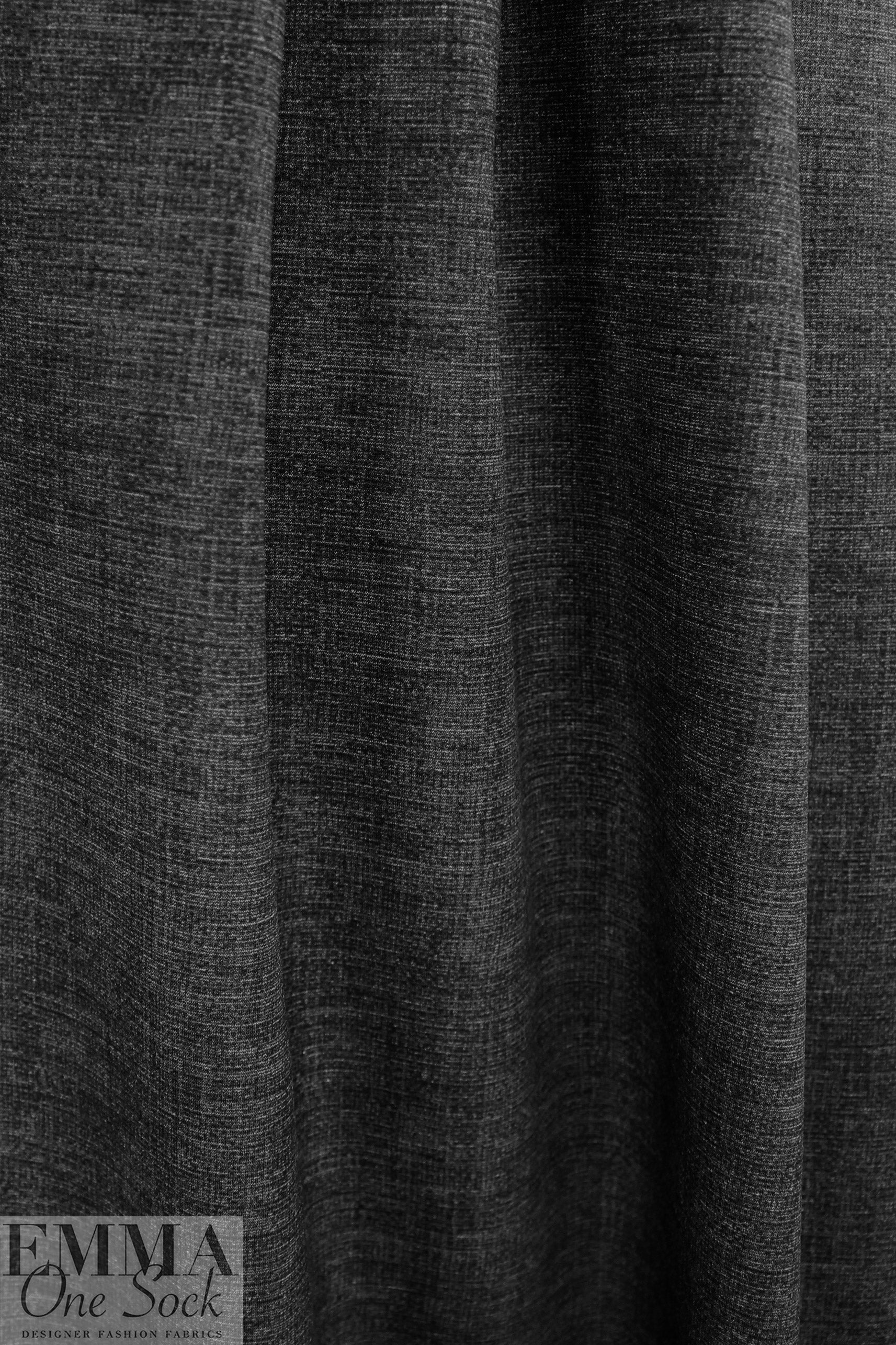 mottled hatch 4-way stretch rayon blend ponte - dk gray 1.5 yds