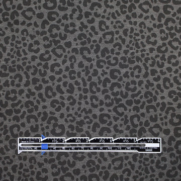 leopard spot 4-way stretch ponte - black/gray 1.4 yds