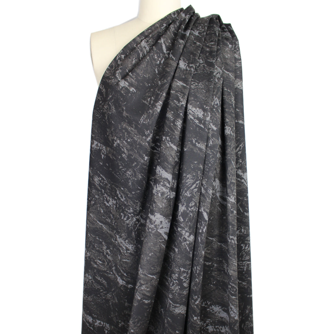 'black marble' 4-way stretch ponte 1.5 yd