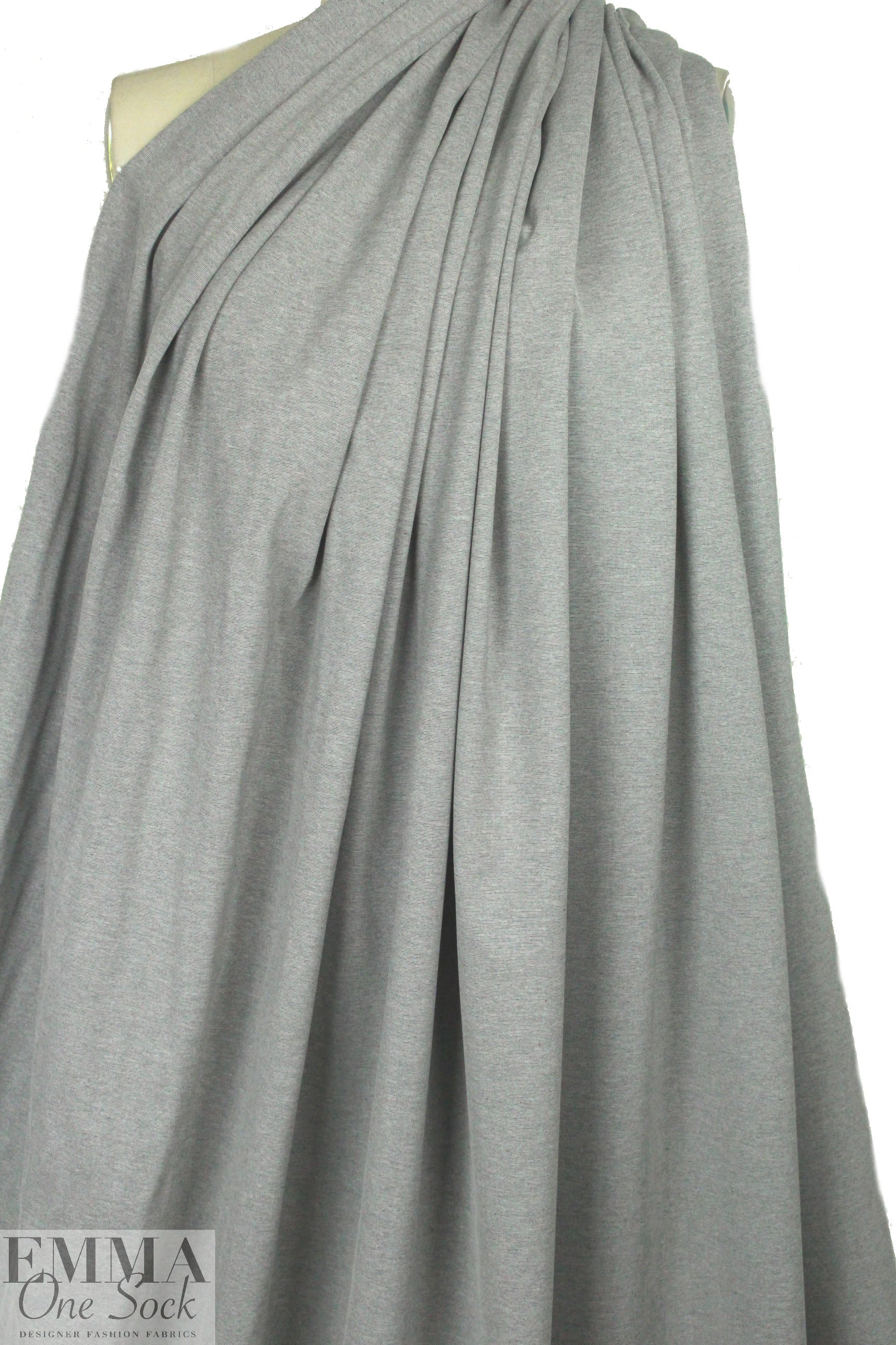 rayon blend ponte - granite/white micro stripe