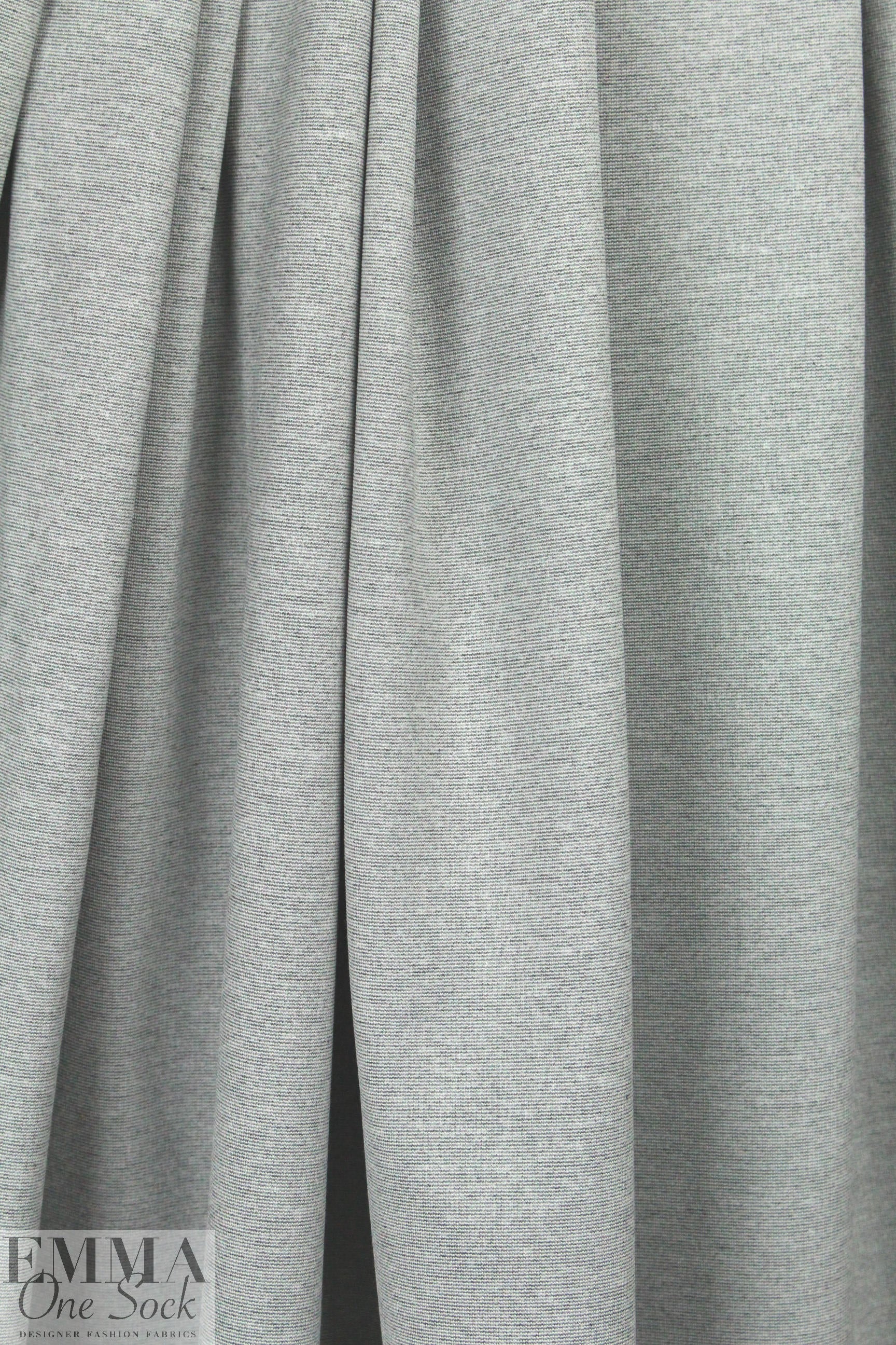 rayon blend ponte - granite/white micro stripe 1.25 yds