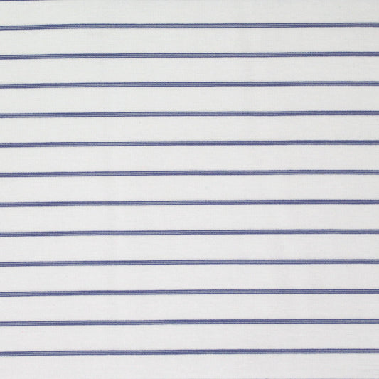 'nautical' 4-way stretch ponte - navy/white stripe